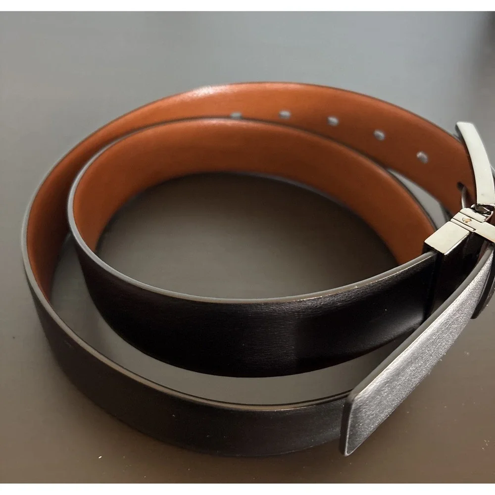 Dockers Black Bonded Leather Belt Black Metal Buckle Sz M 34-36 9C06920